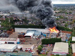 Supporting image for story: Black Country residents tell of 'hellish' flames and smoke as major scrap yard blaze rages on with 'explosions' heard 