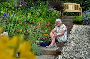 Gill Warrington in her garden which features in the trail.