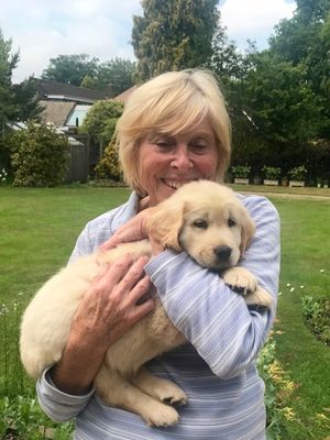 Jean with puppy Sandy