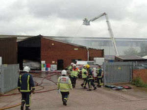 Supporting image for story: Chemical alert at factory fire