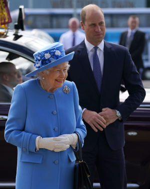 Queen Elizabeth II and the Duke of Cambridge during a visit to AG Barr's factory in Cumbernauld, where the Irn-Bru drink is manufactured