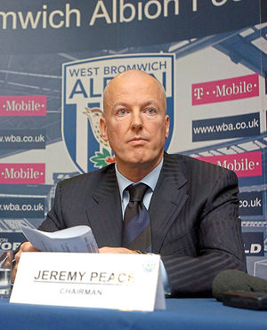 Former Baggies chairman Jeremy Peace e at The Hawthorns in 2006.