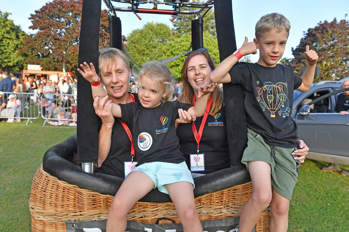 Lift-off on day two of Oswestry Balloon Carnival after windy weather grounded hot air balloons Lift-off on day two of Oswestry Balloon Carnival after windy weather grounded hot air balloons