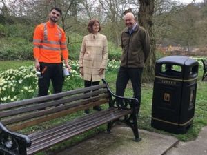 Supporting image for story: Ironbridge park gets a spring clean with benches and bins installed