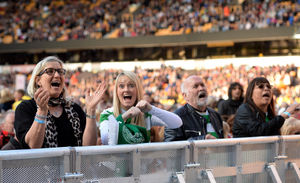 Fans enjoy the gig as Sir Rod Stewart performs at Molineux. Picture: Tim Thursfield