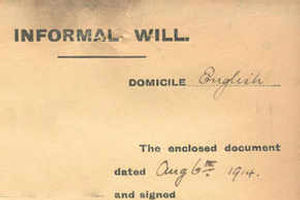 Another example of one of the wills left by soldiers in the Great War