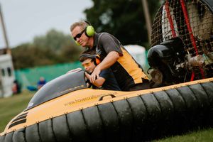 Tyler Gough, 9, from Wrexham enjoys the hovercraft experience