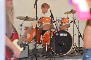 Rocking out at Pres Fest were the school's rock band Kokoni.