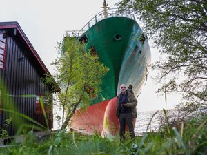 Supporting image for story: Norwegian man wakes up to find grounded cargo ship had narrowly missed his home
