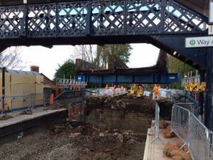 Supporting image for story: Easter trains disrupted in Shropshire as railway bridge is replaced in Albrighton