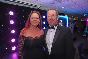 BUSINESS COPYRIGHT NATIONAL WORLD TIM STURGESS 13/11/24.  Ladder for the Black Country  Apprentice Awards 2024 .The Richardson Suite at West Bromwich Football Club. Pictured, Becky Phillips and Peter Morean.