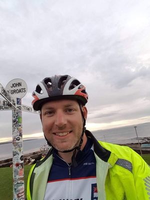 Tom Everson at John O'Groats