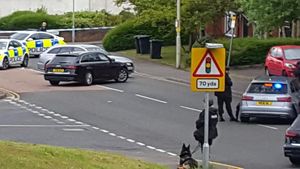 Police sealed off Wellington Road for more than two hours while the incident unfolded. Photo: Abdul Wahid