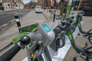 The West Midlands Cycle Hire scheme in Wolverhampton. TfWM. Permission to use.