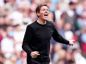 Crystal Palace manager Oliver Glasner on the touchline at Wembley Stadium