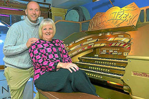 Jean Martyn with Shrewsbury Buttermarket owner Martin Monahan