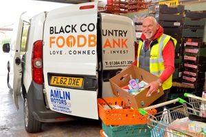 Kelvin Bates unloading the van at Black Country Foodbank