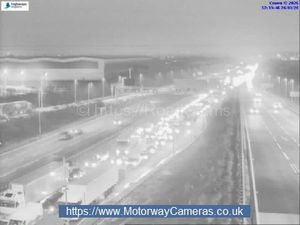 Delays could be seen all the way back down the northbound carriageway. Photo: Motorway Cameras