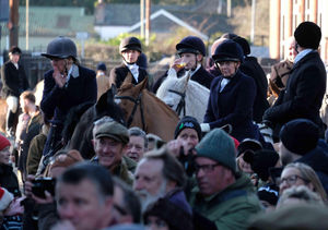 Members of the hunt mingled with people in the crowd. Image by Andy Compton