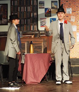 Evie Wharton Hopkins and Knuckles and Daniel Kitchen as Fat Sam