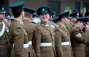 The parade for the Remembrance Sunday commemorations in Dudley