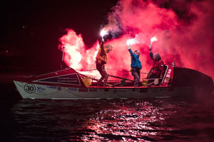 The Atlantic Ladies on the finish line