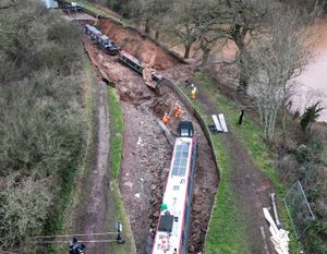 The canal collapse in Whitchurch before Christmas