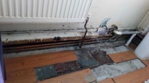Image allegedly showing "dangerous" loose electrical wire touching hot piping in Heartlands Hostel. Credit: James Jones