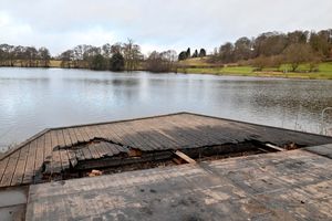 The decking around where the starter hut stood is very badly damaged