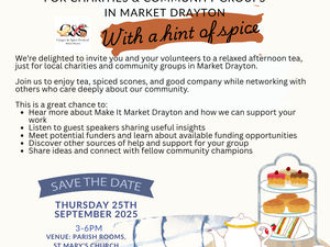 Supporting image for story: Market Drayton charities and volunteers invited to free afternoon tea