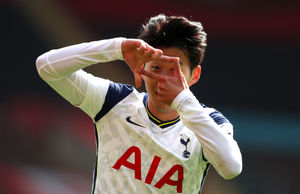 Son Heung-min celebrates