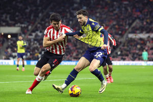 Luke O'Nien goes up against Albion's Mikey Johnston (Photo by Adam Fradgley/West Bromwich Albion FC via Getty Images)