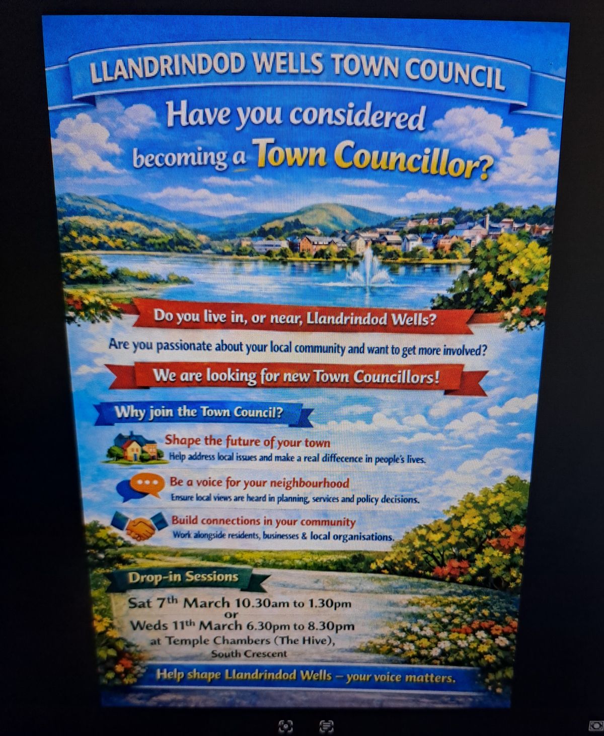 Drop in sessions planned as a Powys town council takes a new approach to recruiting