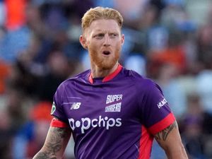Ben Stokes reacts during The Hundred men’s match at Edgbaston.