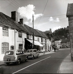 St Peter's Church dominates the skyline in this photograph of Kinver High Street, taken on August 26, 1960