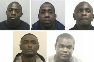 Owen Crooks, Levi Walker and Michael Osbourne (bottom row from left) Antonio Christie and Adam Joof