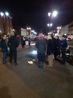 The vigil in Ludlo on Friday night