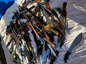 The weapons that have been deposited in the surrender bins