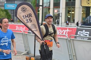 This runner was carrying the flag the whole way round