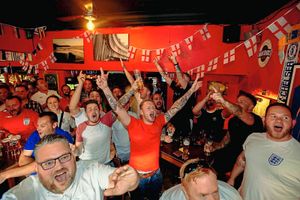 Fans cheering on team