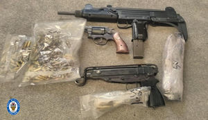 The weapons and ammo that were also recovered. 