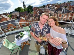 Supporting image for story: Wedding proposal high on market roof