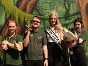 Supporting image for story: Beauty queen visits Telford zoo 