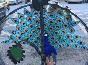 Supporting image for story: Knit and natter group to return in town known for 'yarn bombing'