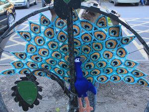 Supporting image for story: Knit and natter group to return in town known for 'yarn bombing'
