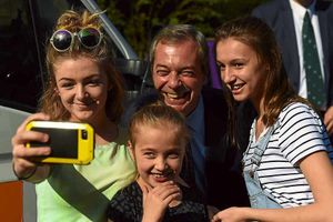 Ukip leader Nigel Farage poses for a selfie