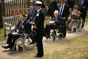 Veterans leave after the national service of remembrance marking the 75th anniversary of VJ Day at the National Memorial Arboretum in Alrewas, Staffordshire. Photo: Oli Scarff/PA Wire.