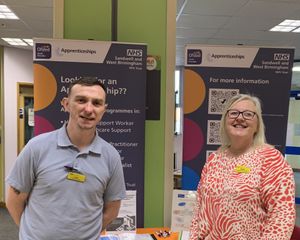 Apprentice Luke Ruston alongside Apprentice Coordinator Karen Whitehouse
