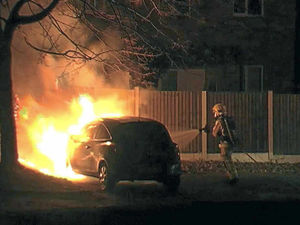Supporting image for story: Dramatic Telford car fire caught on camera