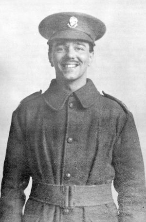 In his uniform as an officer cadet in the Artists Rifles.